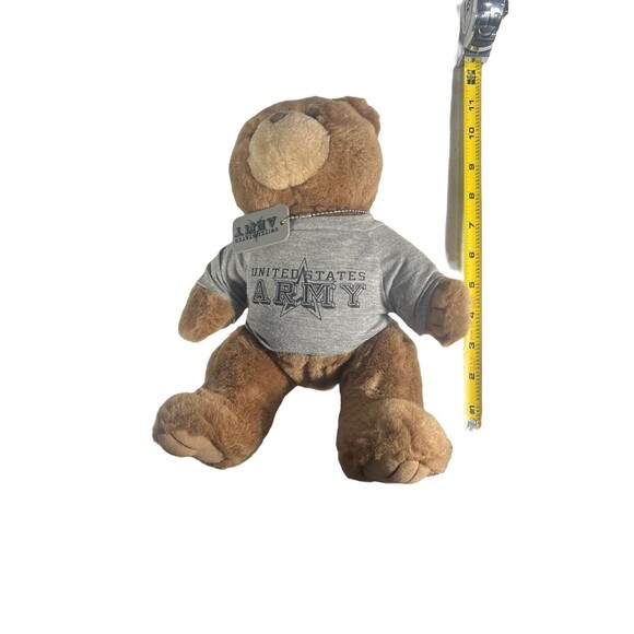 United States Army U.S. Brown Teddy Bear Plush w/T Shirt & Military Dog Tag 12" - Picture 7 of 10
